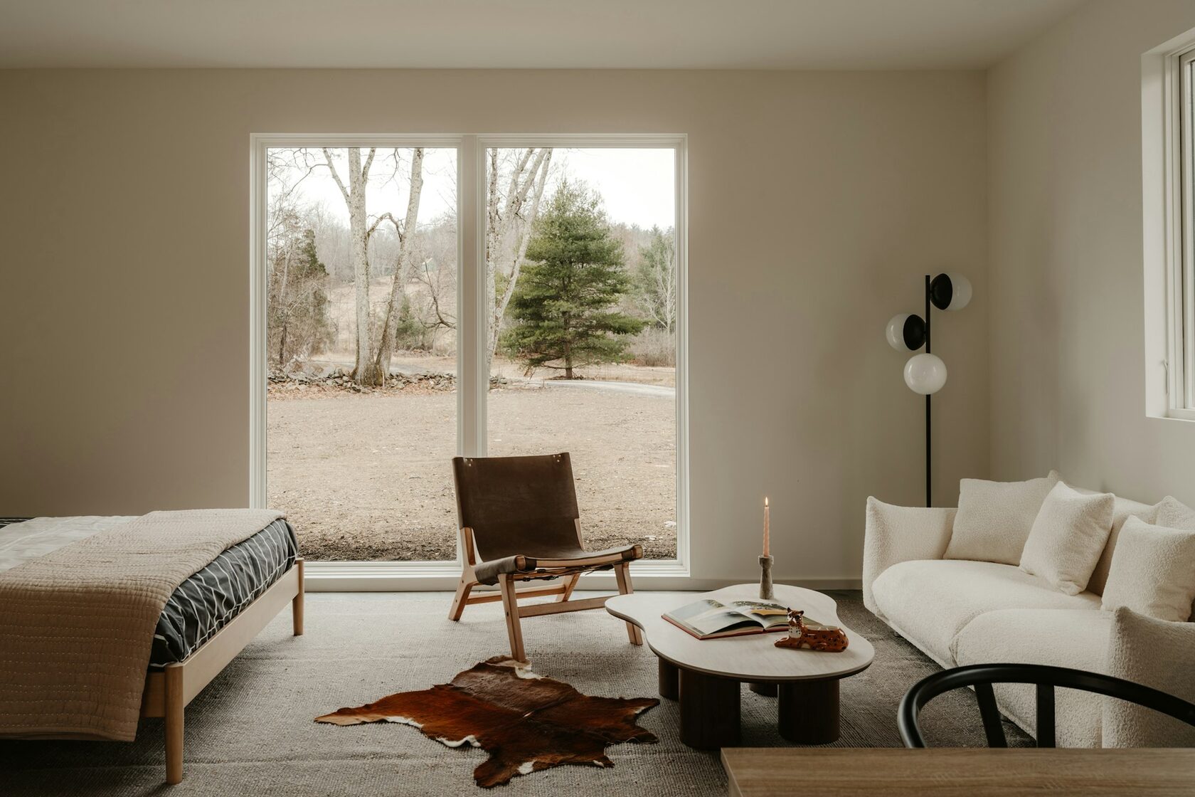 Residential living room with timber joinery and shelving